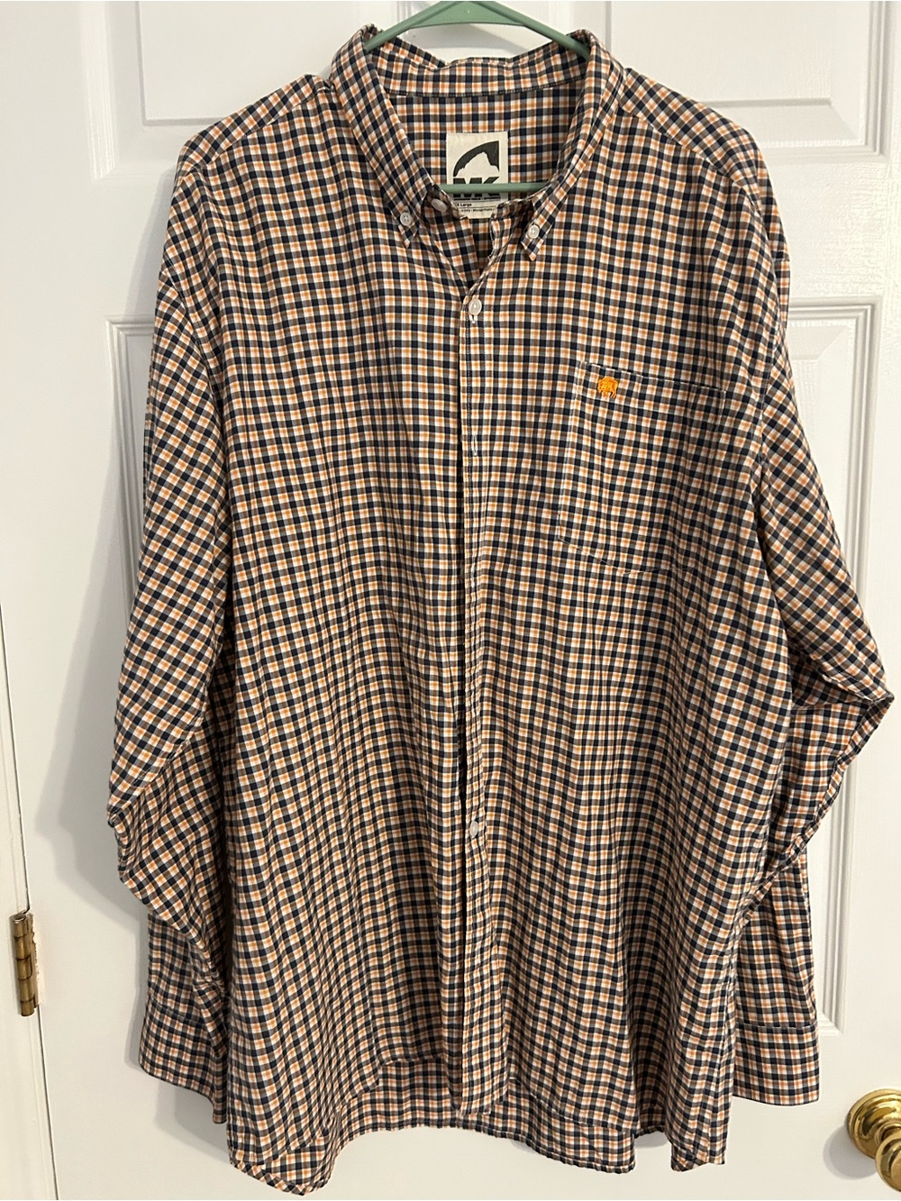 Mountain Khakis Men's Button-Down Plaid Shirt in Navy and Tan
